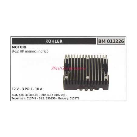 Regolatore di tensione KOHLER motore 8-12 HP monocilindrico 12 V 3 poli 011226 | NewgardenParts.com