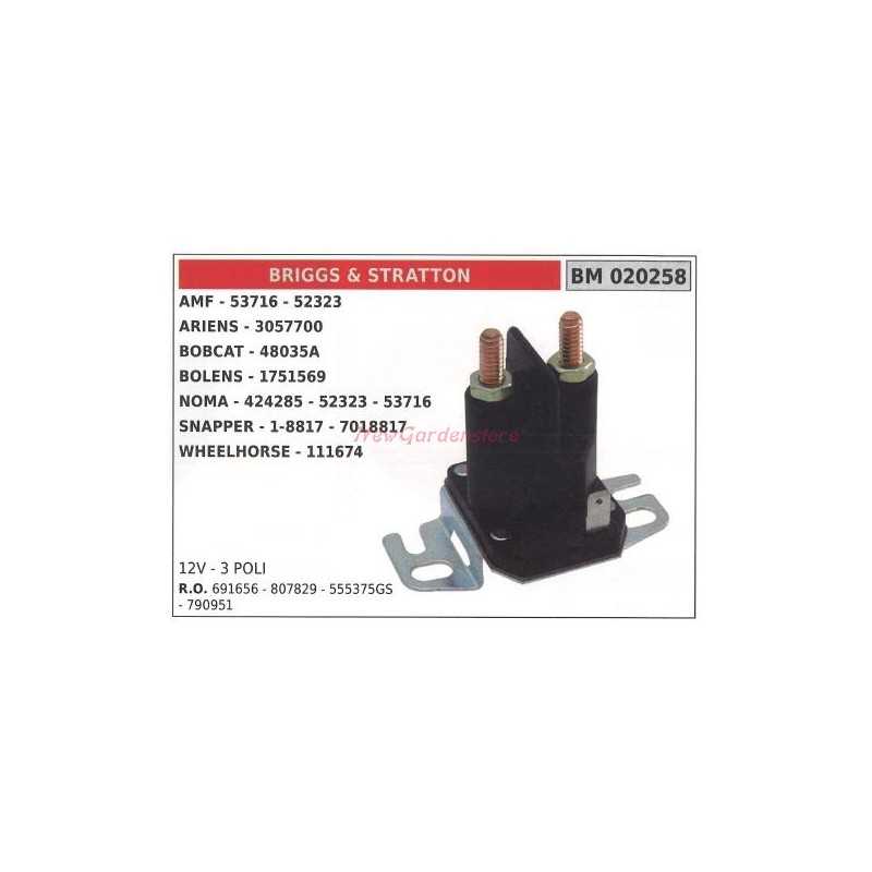 BRIGGS & STRATTON original lawn tractor solenoid relay 12 V- 3 POLES