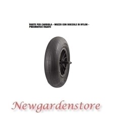 Wheel 40160 for wheelbarrow wheelbarrow hub nylon ribbed tyre 3.50x8 375x85 M14 | NewgardenParts.com