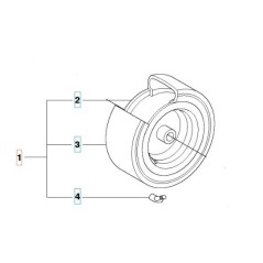 ROUE AVANT COMPLÈTE 525584701 HUSQVARNA ORIGINE | NewgardenParts.com