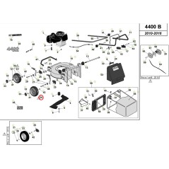 ORIGINAL ACTIVE Rueda de 175 mm para cortacésped modelos 4400B 050107