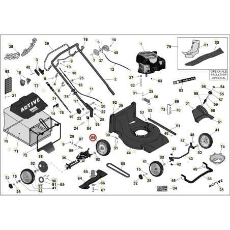 ORIGINAL ACTIVE tondeuse à roues 202 mm modèles 5000 sb 050358 | NewgardenParts.com