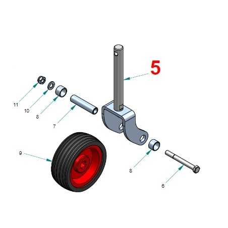 Roue de 160 mm de diamètre avec fourche faucheuse arrière PERUZZO FOX | NewgardenParts.com