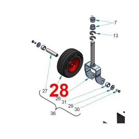 Rad mit 210 mm Durchmesser für Frontmähwerk PERUZZO SCORPION KUBOTA Traktor | NewgardenParts.com