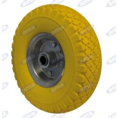 Ruota in poliuretano diametro 250x70mm con cerchio in lamiera per carriola | NewgardenParts.com