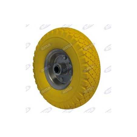 Ruota in poliuretano diametro 250x70mm con cerchio in lamiera per carriola | NewgardenParts.com