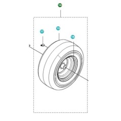 KOMPLETTES RAD 501082301 ORIGINAL HUSQVARNA | NewgardenParts.com