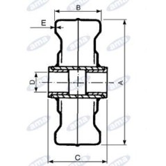 Sheet metal wheel with self-lubricating nylon bushing for wheelbarrow | NewgardenParts.com
