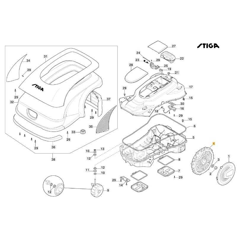 Hinterrad Di 250 mm ORIGINAL STIGA Roboter-Rasenmäher a3000 rtk 381007827/0