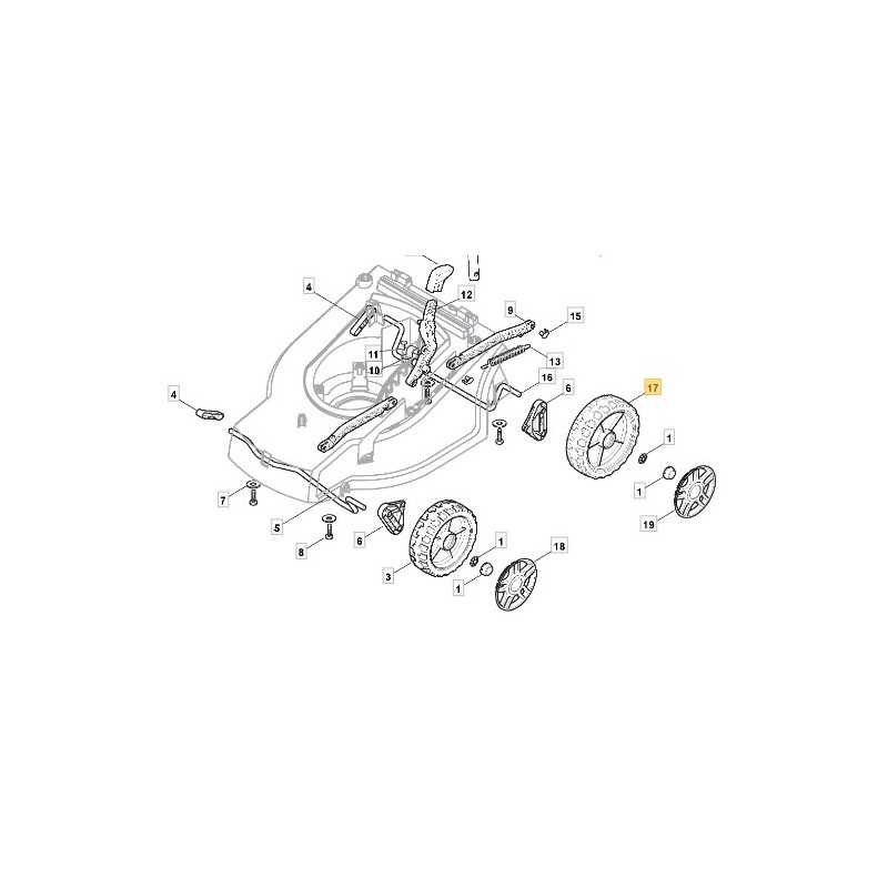 Rueda de empuje del cortacésped modelos A340 XP36E SPL360 322686103/0 STIGA