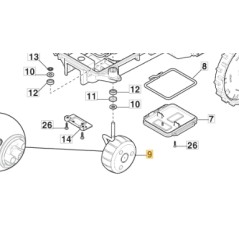 Ruotino anteriore ORIGINALE STIGA robot tagliaerba tosaerba a1500 381007825/2 | NewgardenParts.com
