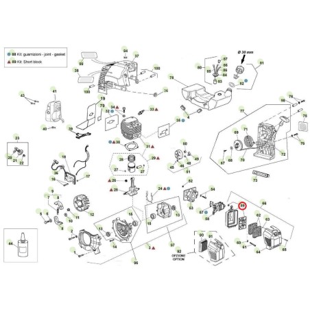 Boîte à filtre pour débroussailleuse ORIGINAL ACTIVE 4.5 - 5.5 tarière t143 020558 | NewgardenParts.com