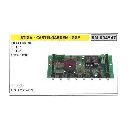 Placa electrónica compatible CASTELGARDEN tractor TC 102 TC 122 primera serie | NewgardenParts.com