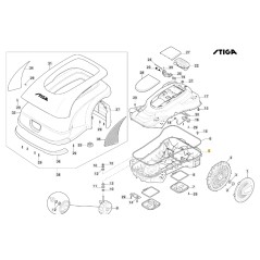 Lower body robot mower models A3000 ORIGINAL STIGA 322110180/0 | NewgardenParts.com