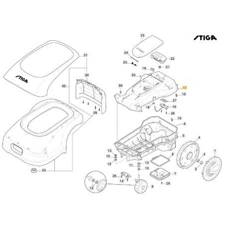 Upper housing ORIGINAL STIGA robot lawn tractor mower stig 1200 322110081/0 | NewgardenParts.com