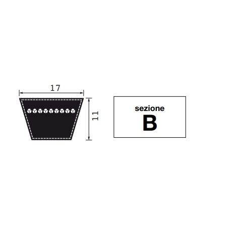 Cinghia trapezoidale sezione B44 sviluppo primitivo 1160mm macchina agricola | NewgardenParts.com