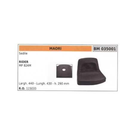 Sedile MAORI trattorino RIDER MP 824M larghezza 440 mm lunghezza 430 mm h. 290mm | NewgardenParts.com