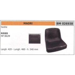 Sedile MAORI trattorino RIDER MP 862M larghezza 420 mm lunghezza 460 mm h. 340mm