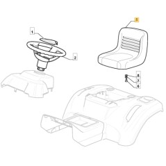 Asiento ORIGINAL STIGA tractor cortacésped 1330m - 1636h - 2040h 125722488/0 | NewgardenParts.com