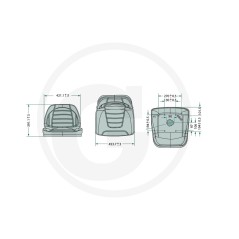 Asiento para tractor de césped compatible varios modelos en PVC 25270290