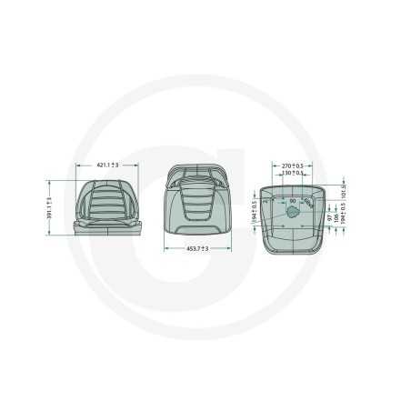 Asiento para tractor de césped compatible varios modelos en PVC 25270290
