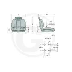 Sitz für Rasentraktor PVC kompatibel verschiedene Modelle 25270291 | NewgardenParts.com