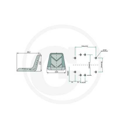 Sedile trattorino rasaerba compatibile KUBOTA diversi modelli in PVC 25270094