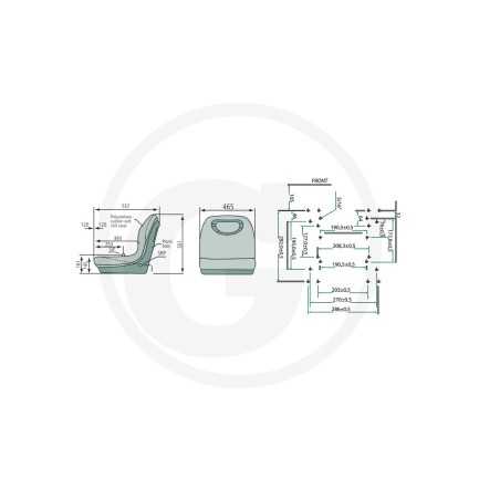 Asiento para tractor de césped cortacésped compatible CASTELGARDEN 25270093