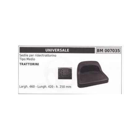 Asiento tractor UNIVERSAL Rider anchura 460 mm longitud 420 mm h. 250 mm | NewgardenParts.com