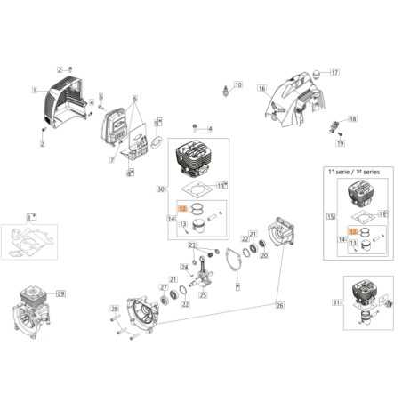 Segment piston brushcutter models BC270T BC280S ORIGINAL EMAK 61290045R | NewgardenParts.com
