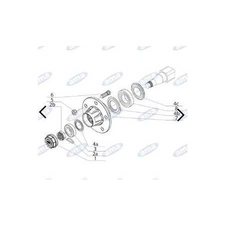 Semiasse senza freno tipo 5 fori per rimorchio e carrobotte AMA | NewgardenParts.com