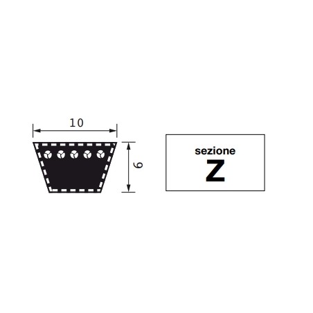 Cinghia trapezoidale sezione Z12 1/2 sviluppo primitivo 337mm trattore agricolo | NewgardenParts.com