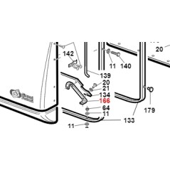 Attacco per scivolo portello ORIGINALE GIANNI FERRARI 01.50.01.0270 | NewgardenParts.com