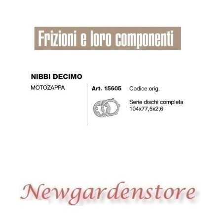 Juego completo de discos de embrague 15605 NIBBI DECIMO 104x77,5x2,6 | NewgardenParts.com