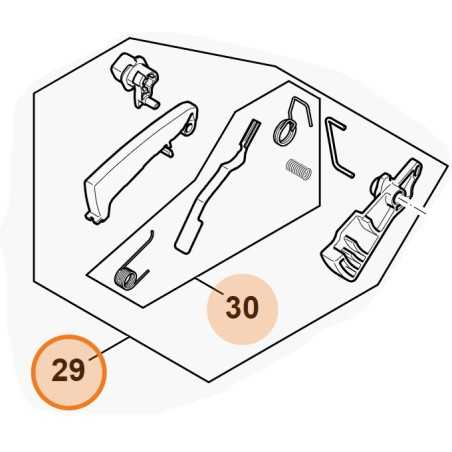 SET CONTROL ELEMENTS CHAINSAW MODELS MSA60 MSA70 ORIGINAL STIHL MA040073800 | NewgardenParts.com