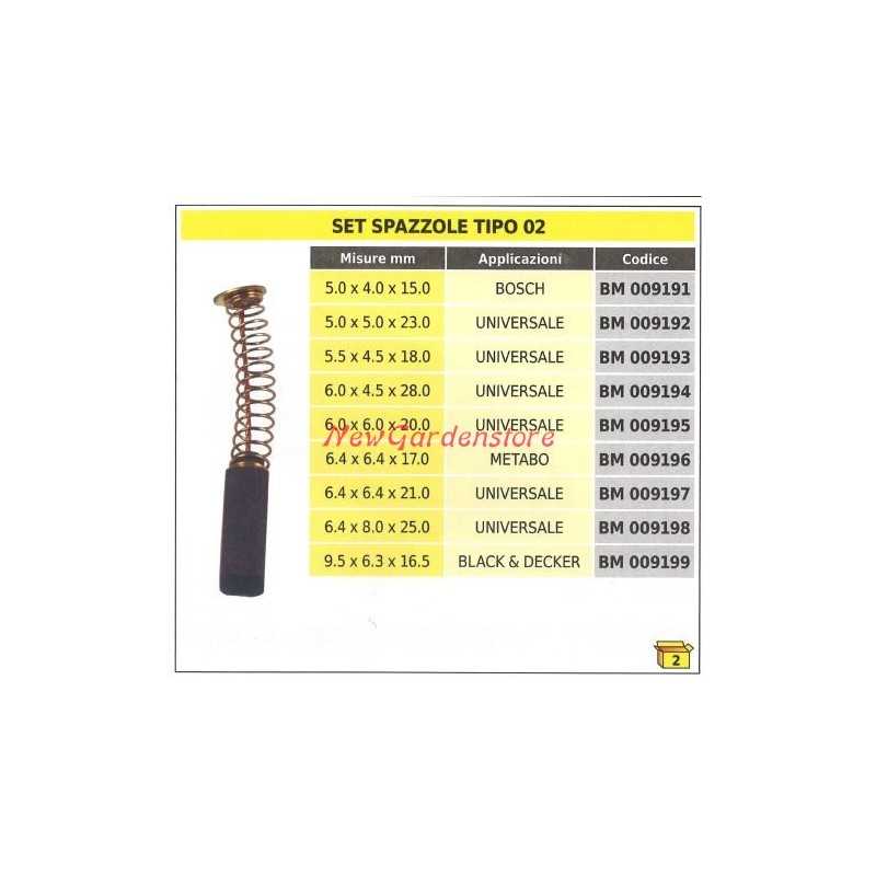Set spazzole 2 pezzi tipo 02 METABO 6.4 x 6.4 x 17.0 mm 009196