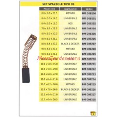 Juego de escobillas 2 piezas tipo 05 UNIVERSAL 10,0 x 6,4 x 21,0 mm 009214 | NewgardenParts.com