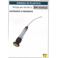 Seringue en plastique pour huile 60 cc aspiration et pression code 016522 | NewgardenParts.com