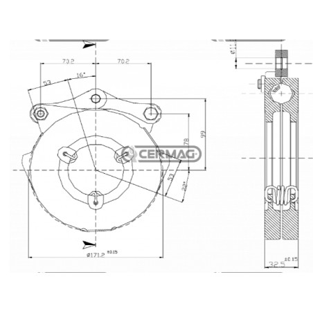 Attuatore freno 6,5 15778 funzionamento a secco LANDINI MF 1622606M92