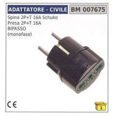 Spina 2 poli+terra 16A schuko presa 2 poli+terra 16A bipasso monofase 007675