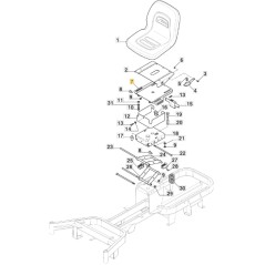 Soporte asiento tractor modelos GYRO500e GYRO700e ORIGINAL STIGA 387773513/0 | NewgardenParts.com