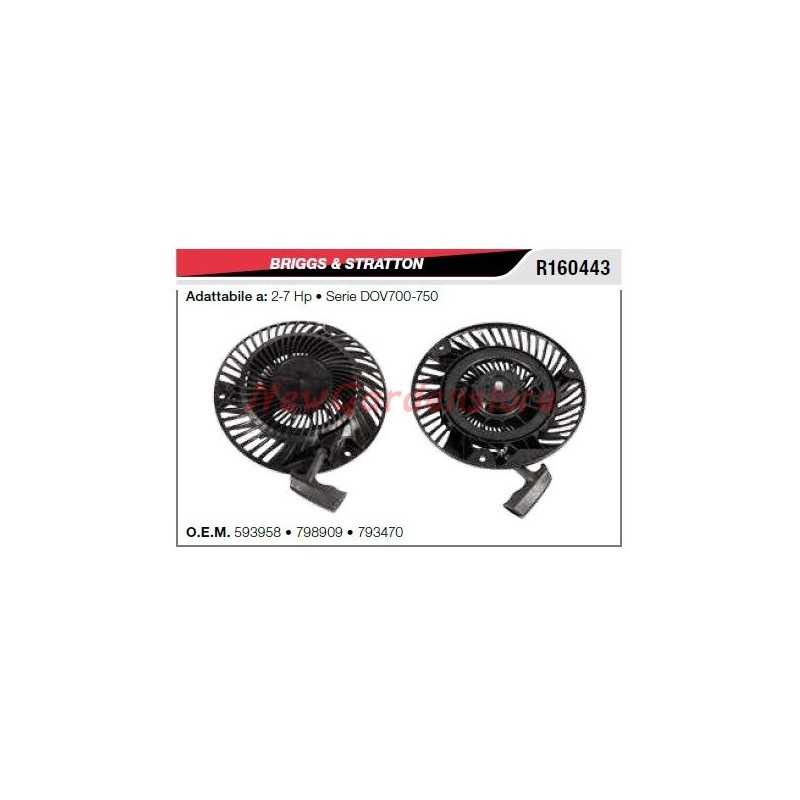 Démarreur B&S tondeuse 2-7 HP DOV700-750 SERIES R160443