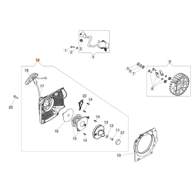 Avviamento messa in moto ORIGINALE OLEOMAC motosega GS650 GS651 50250039CR