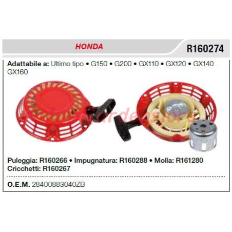 Avviamento HONDA motocoltivatore G150 200 GX110 120 140 160 ultimo tipo 28400883040ZB | NewgardenParts.com