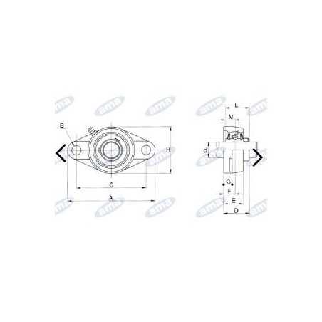 Zweiloch-Flanschkonsole UCFL 204 für Ackerschlepper