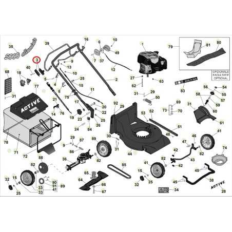 ORIGINAL ACTIVE Rasenmähermäher Griffe 5000sb 050617 | NewgardenParts.com