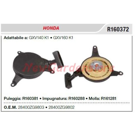 Avviamento HONDA motocoltivatore GXV140 K1 GXV160 K1 R160372 | NewgardenParts.com