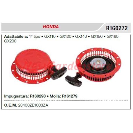 Avviamento HONDA motopompa GX110 120 140 150 160 200 1° TIPO R160272 | NewgardenParts.com