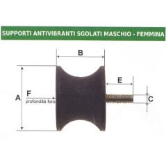 Support antivibratoire mâle - femelle UNIVERSAL 004108