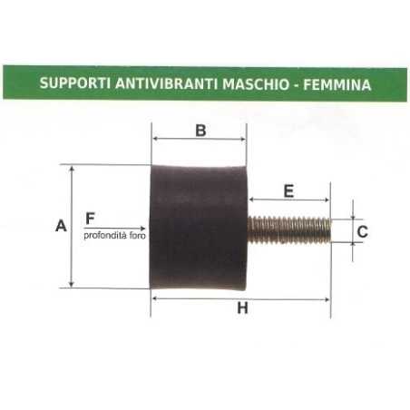 Antivibratorio macho - hembra UNIVERSAL 011904 | NewgardenParts.com